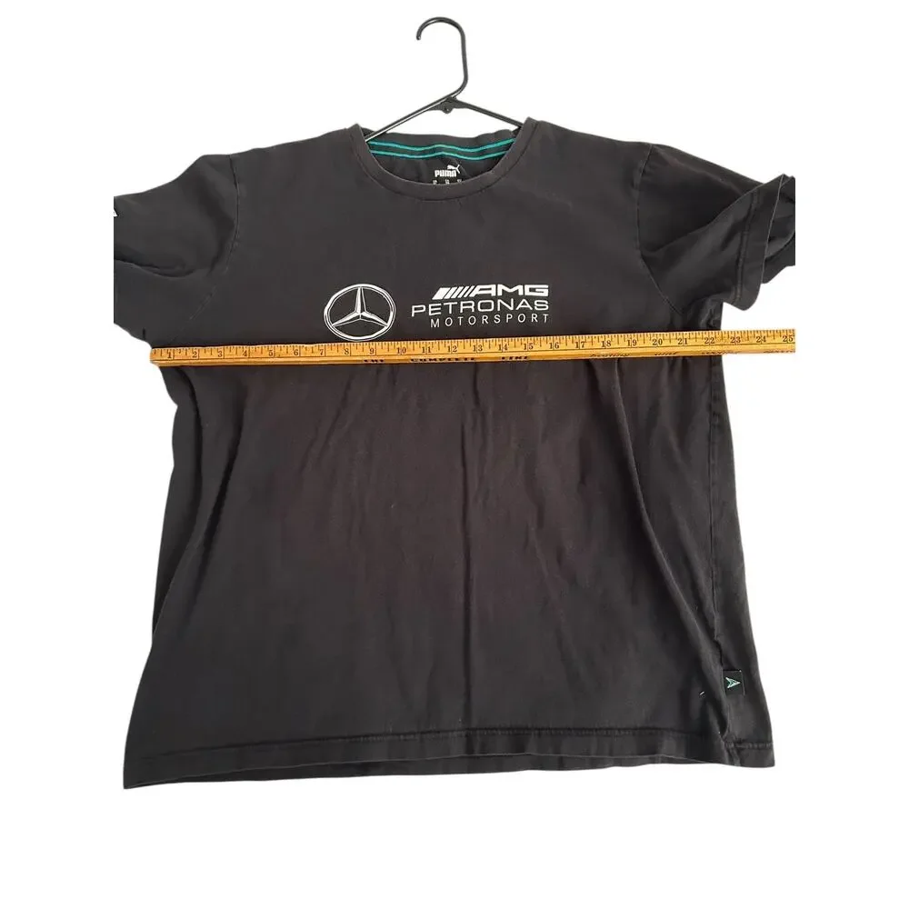 Mercedes Benz AMG Petronas F1 Puma Men's XL Logo T-Shirt - Black/Silver/Green